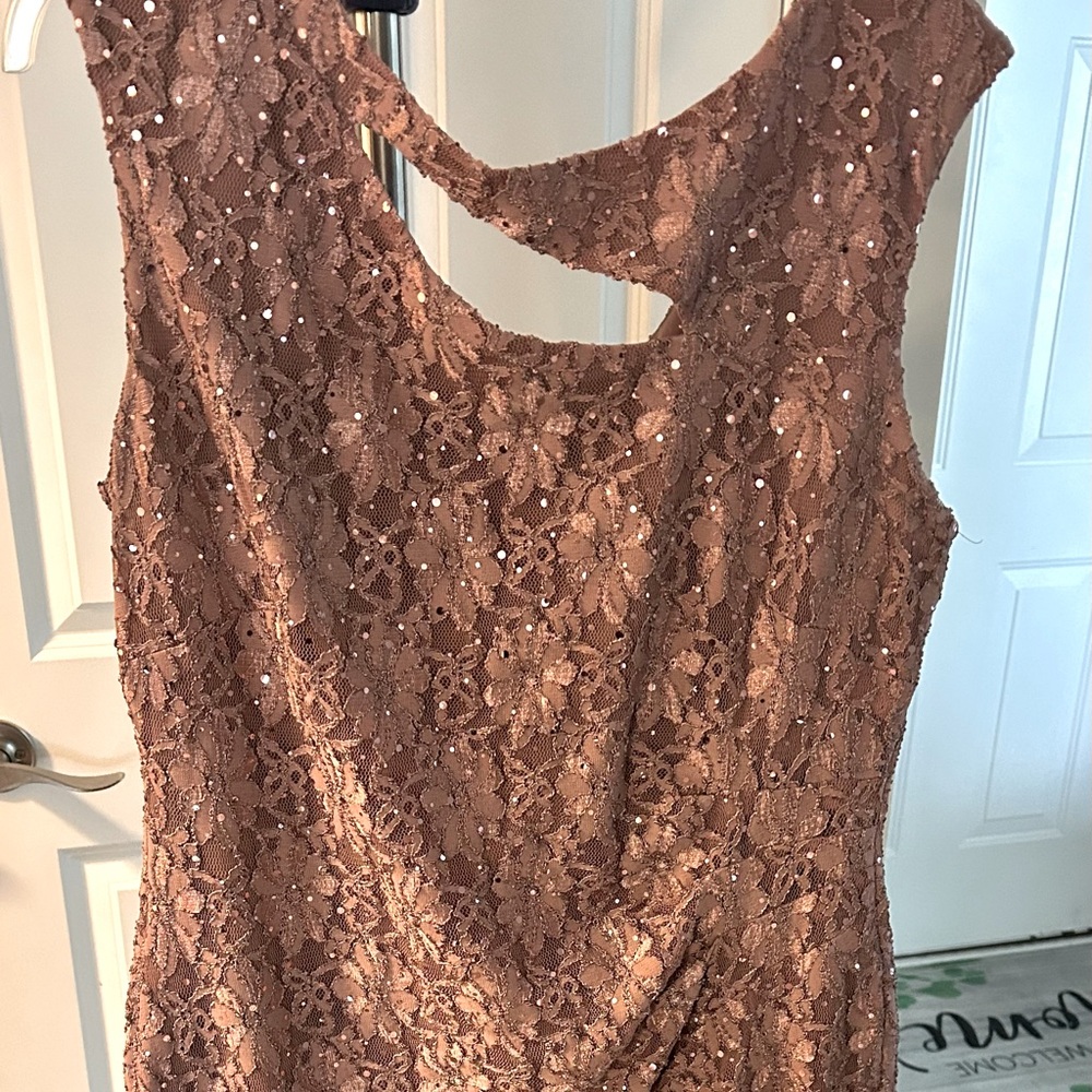 Beautiful Rose Gold Lace Overlay Dress